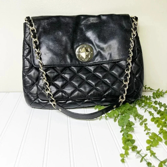 Kate Spade Black Quilted Chain Strap Shoulder Bag Gold Hardware - Picture 5 of 13